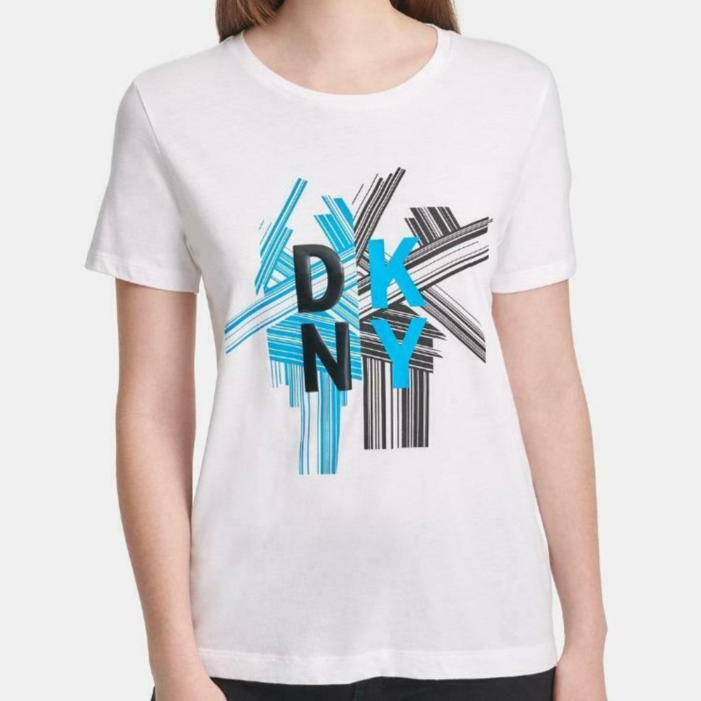 DKNY women's short-sleeve loose crewneck t-shirt